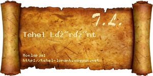 Tehel Lóránt névjegykártya